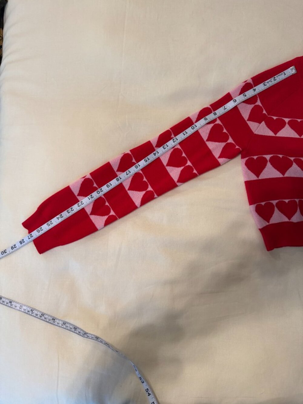 ❤️ Altar’d State Juliette Heart Cropped Sweater Red Pink S Valentine - Picture 7 of 9